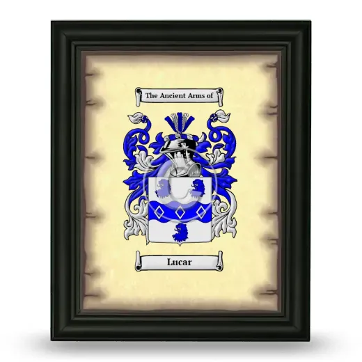 Lucar Coat of Arms Framed - Black