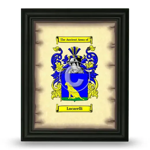 Lucarelli Coat of Arms Framed - Black