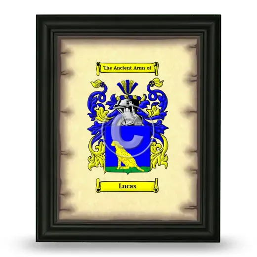 Lucas Coat of Arms Framed - Black
