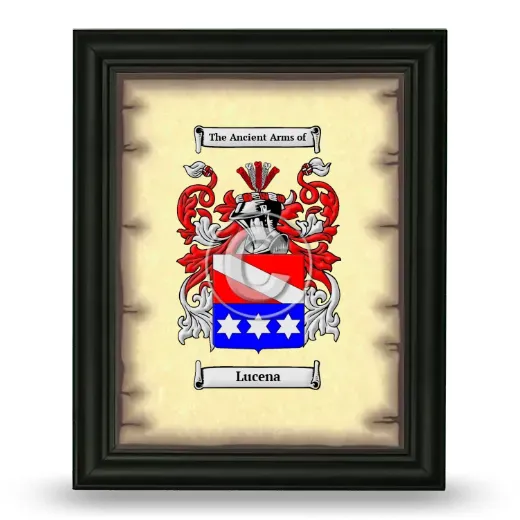 Lucena Coat of Arms Framed - Black