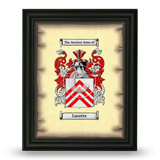 Lucette Coat of Arms Framed - Black