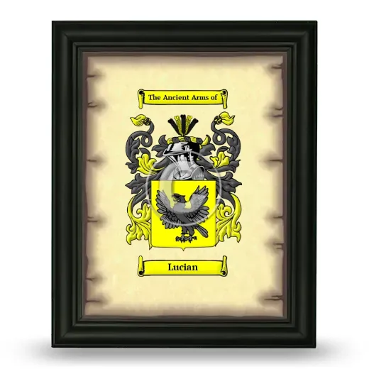 Lucian Coat of Arms Framed - Black