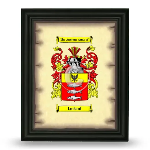 Luciani Coat of Arms Framed - Black