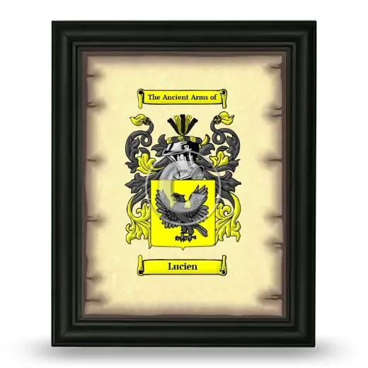 Lucien Coat of Arms Framed - Black