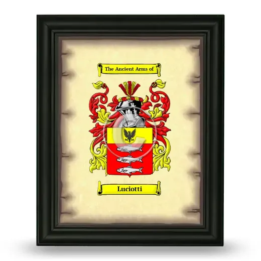 Luciotti Coat of Arms Framed - Black