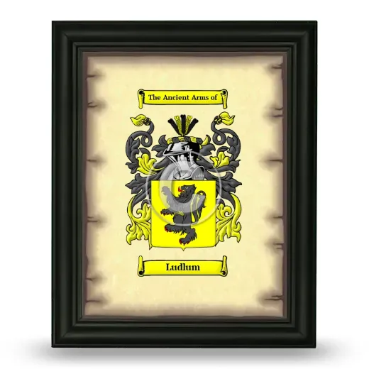 Ludlum Coat of Arms Framed - Black