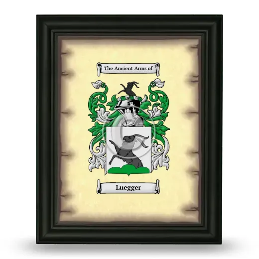 Luegger Coat of Arms Framed - Black