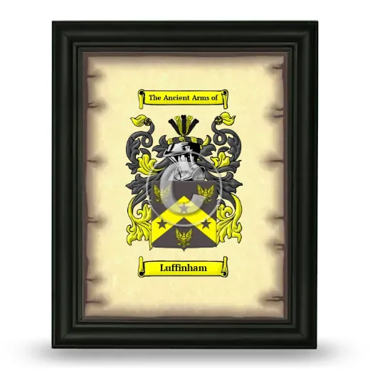 Luffinham Coat of Arms Framed - Black