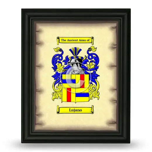 Lujano Coat of Arms Framed - Black