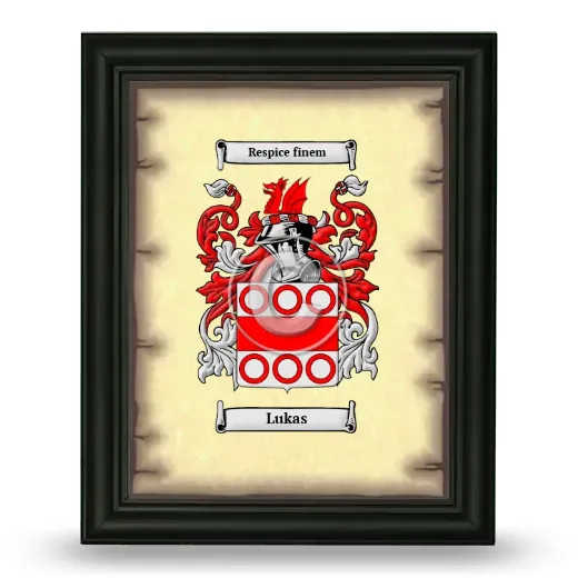 Lukas Coat of Arms Framed - Black