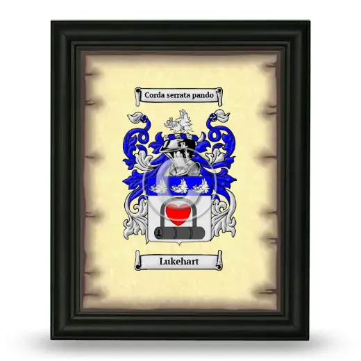 Lukehart Coat of Arms Framed - Black