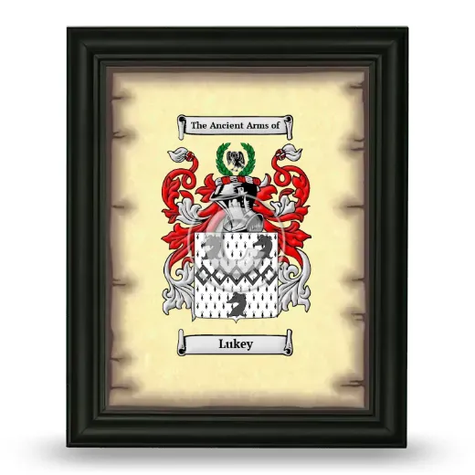 Lukey Coat of Arms Framed - Black