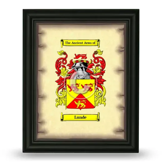 Lunde Coat of Arms Framed - Black