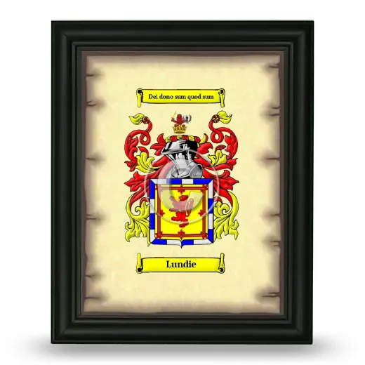 Lundie Coat of Arms Framed - Black