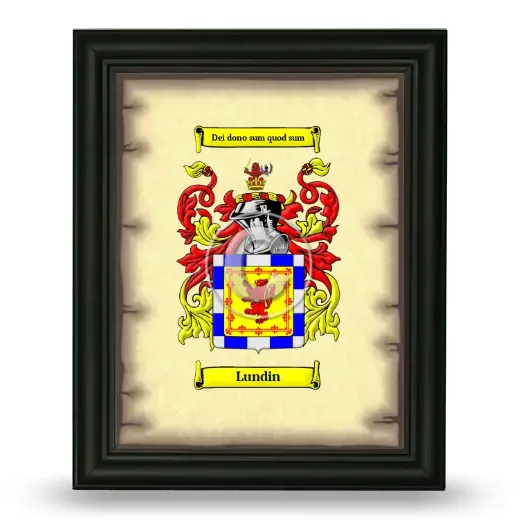 Lundin Coat of Arms Framed - Black