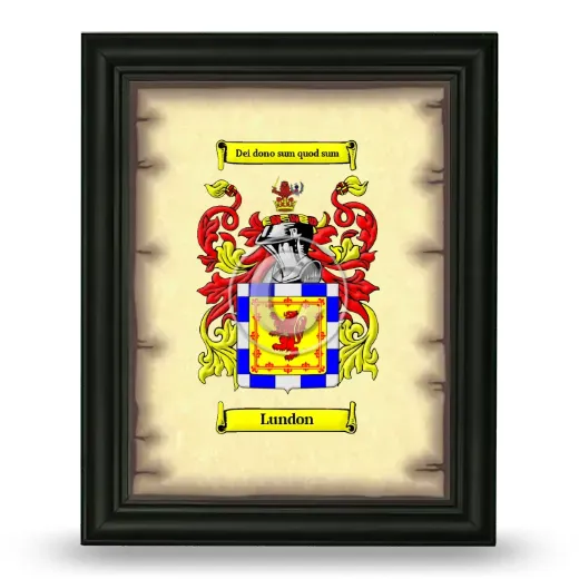 Lundon Coat of Arms Framed - Black