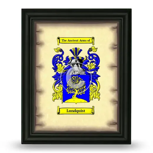 Lundquist Coat of Arms Framed - Black