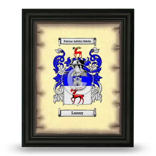 Lunny Coat of Arms Framed - Black