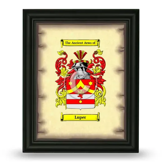 Luper Coat of Arms Framed - Black