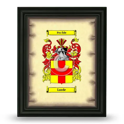 Lurde Coat of Arms Framed - Black