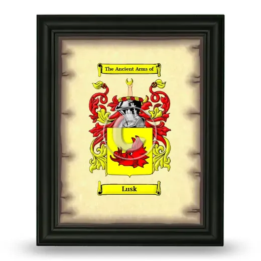 Lusk Coat of Arms Framed - Black