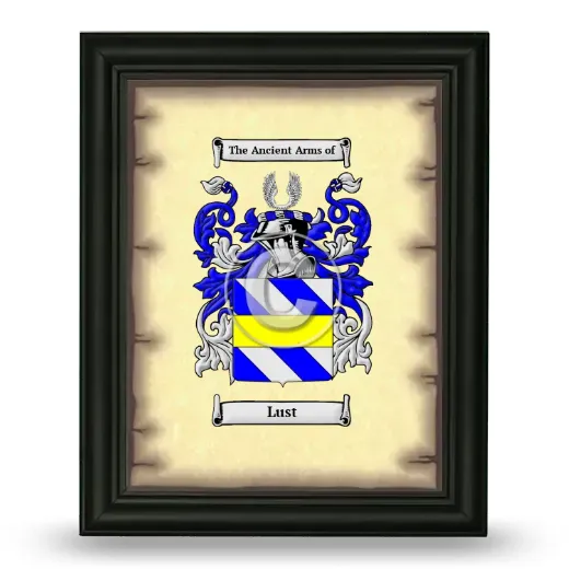 Lust Coat of Arms Framed - Black