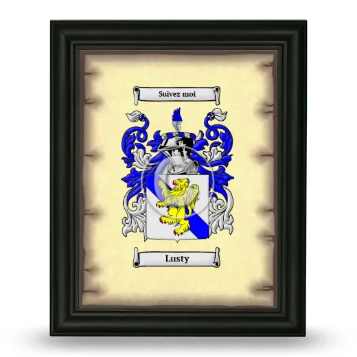 Lusty Coat of Arms Framed - Black