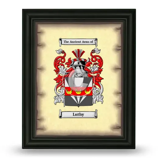 Luthy Coat of Arms Framed - Black