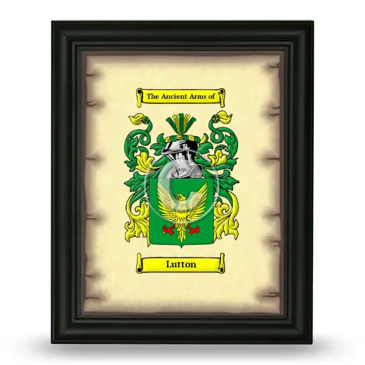 Lutton Coat of Arms Framed - Black