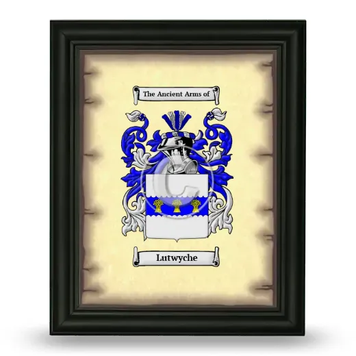 Lutwyche Coat of Arms Framed - Black