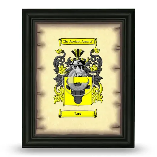 Lux Coat of Arms Framed - Black