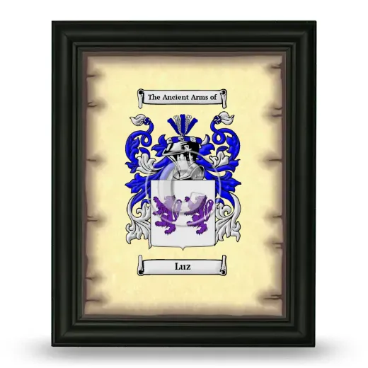 Luz Coat of Arms Framed - Black
