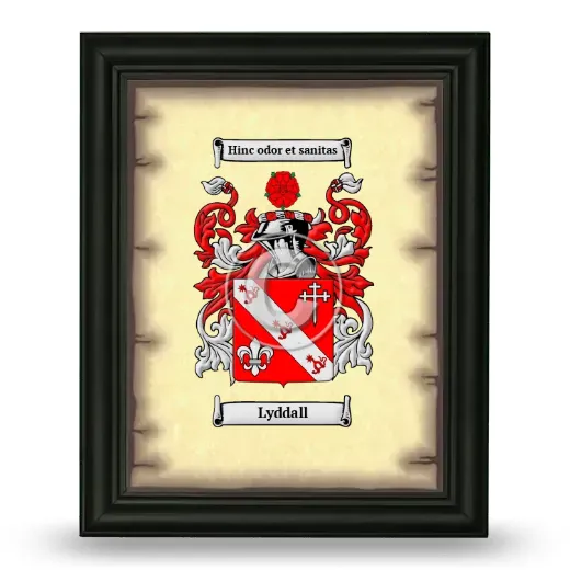 Lyddall Coat of Arms Framed - Black