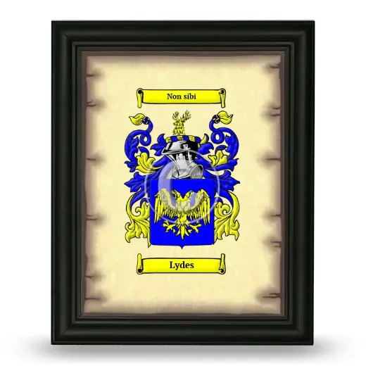 Lydes Coat of Arms Framed - Black