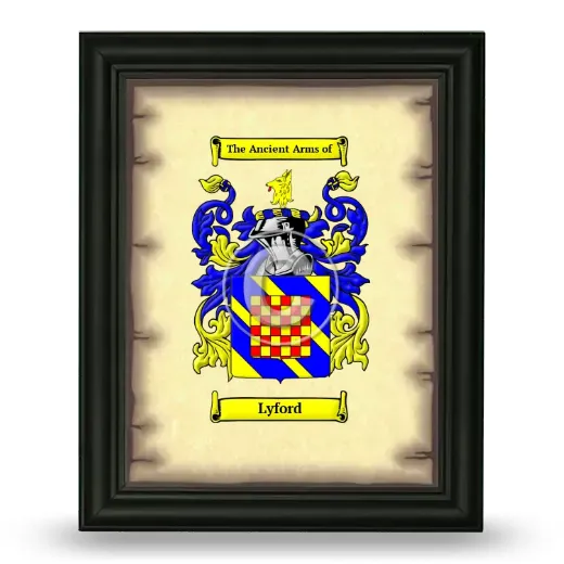 Lyford Coat of Arms Framed - Black