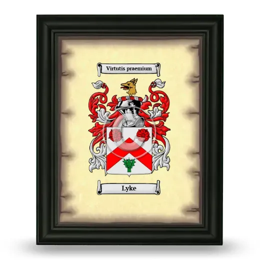 Lyke Coat of Arms Framed - Black