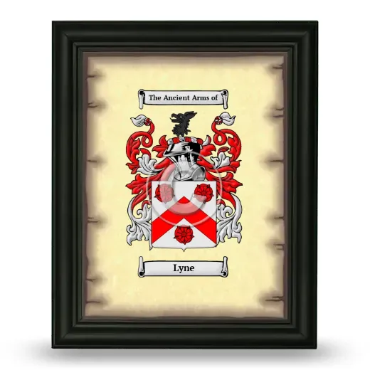 Lyne Coat of Arms Framed - Black