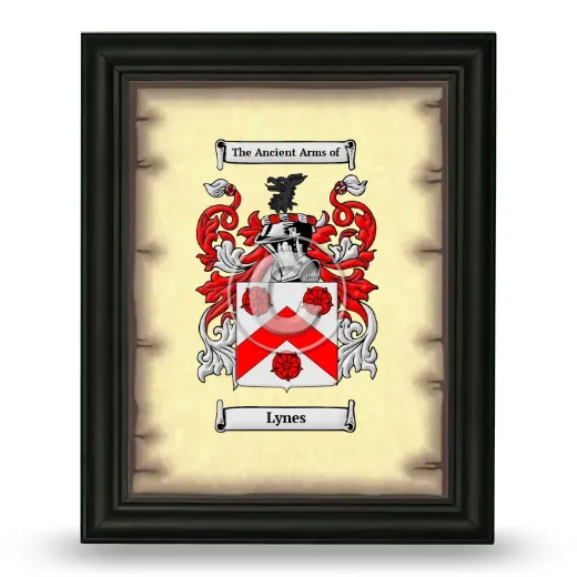 Lynes Coat of Arms Framed - Black