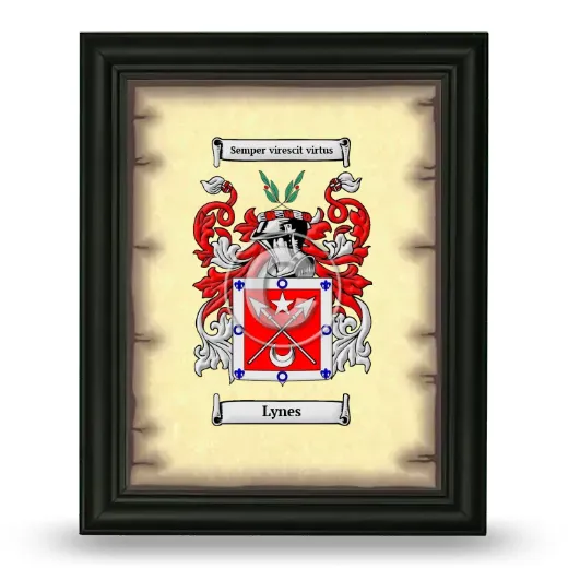 Lynes Coat of Arms Framed - Black