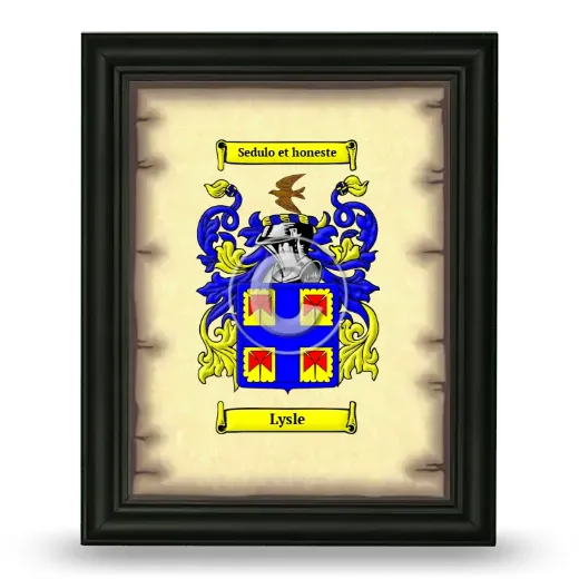 Lysle Coat of Arms Framed - Black