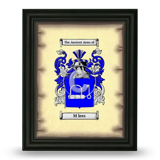M lees Coat of Arms Framed - Black