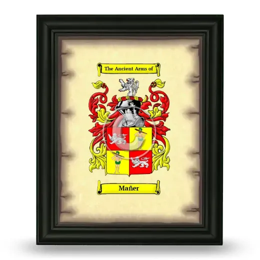 Mañer Coat of Arms Framed - Black