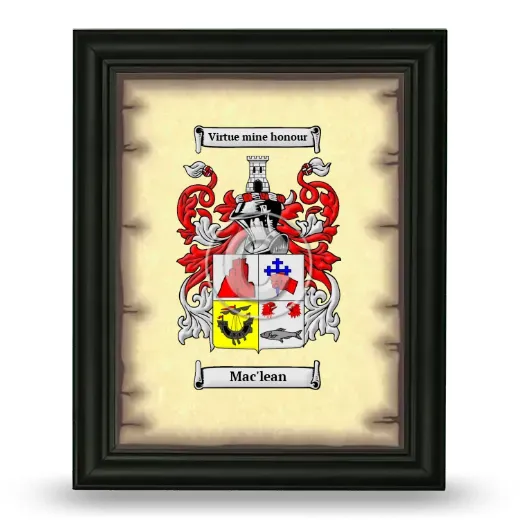 Mac'lean Coat of Arms Framed - Black