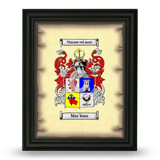 Mac'lean Coat of Arms Framed - Black