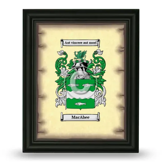 MacAbee Coat of Arms Framed - Black