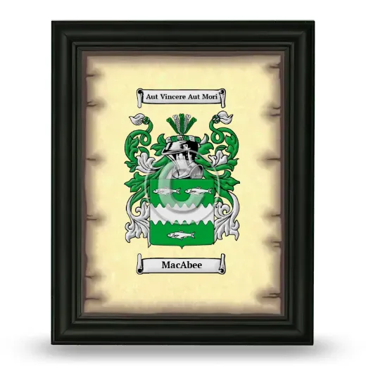 MacAbee Coat of Arms Framed - Black
