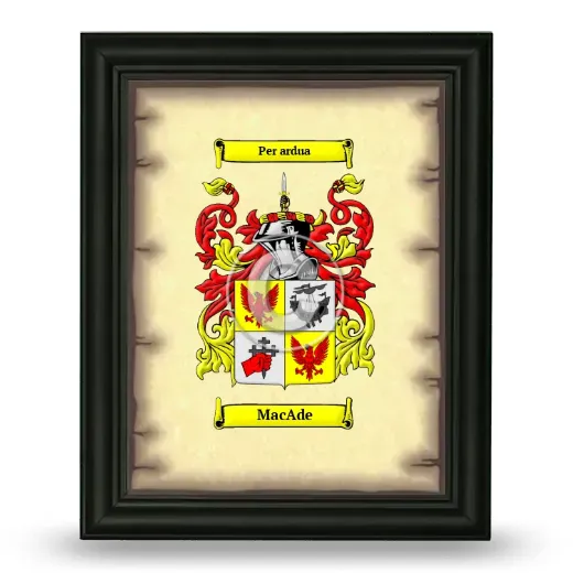 MacAde Coat of Arms Framed - Black