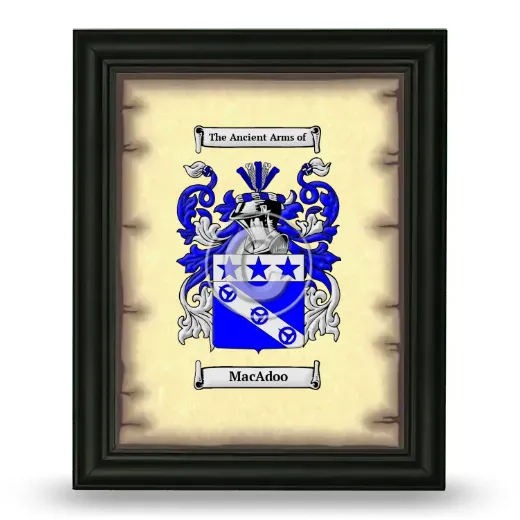 MacAdoo Coat of Arms Framed - Black