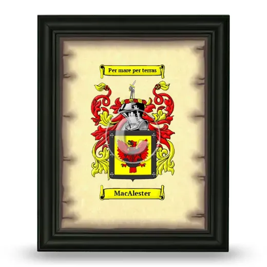 MacAlester Coat of Arms Framed - Black