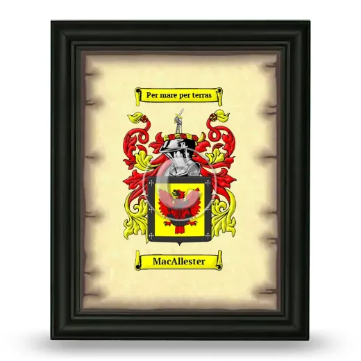 MacAllester Coat of Arms Framed - Black